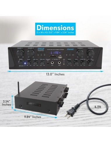 Amplificador Receiver Pyle 4 canales