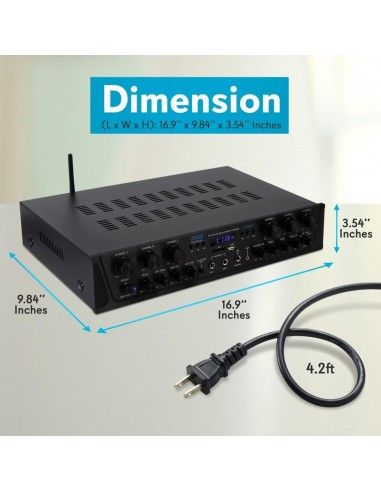 Amplificador Receiver Pyle 6 canales