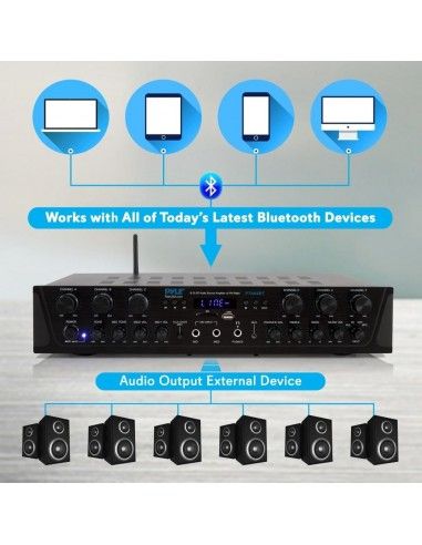 Amplificador Receiver Pyle 6 canales