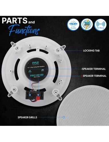 Parlantes de Cielo Pyle 200 watts Blancos