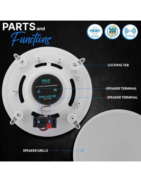 Parlantes de Cielo Pyle 200 watts Blancos