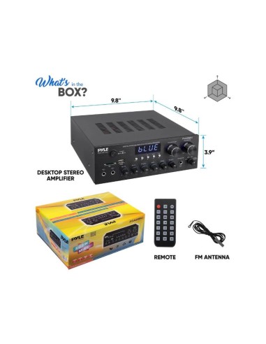 Amplificador Receiver Pyle Bluetooth Compacto