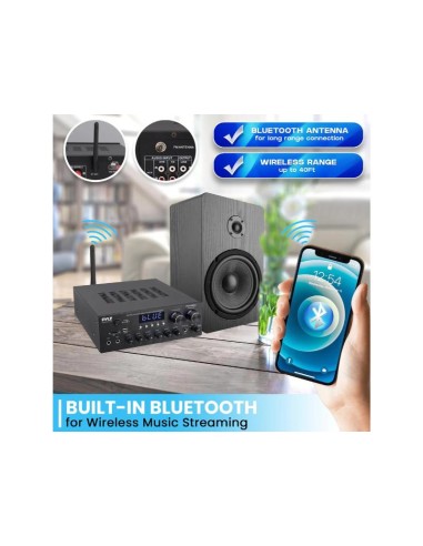 Amplificador Receiver Pyle Bluetooth Compacto