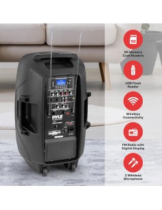 Parlante Pyle Bluetooth con Microfonos 1000 watts 2