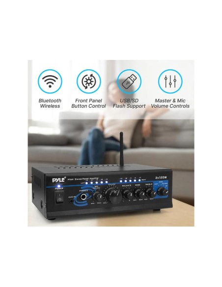 Amplificador Pyle 120 watts x 2
