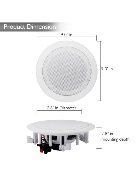 Parlantes de Cielo Amplificados GTI 165mm Bluetooth