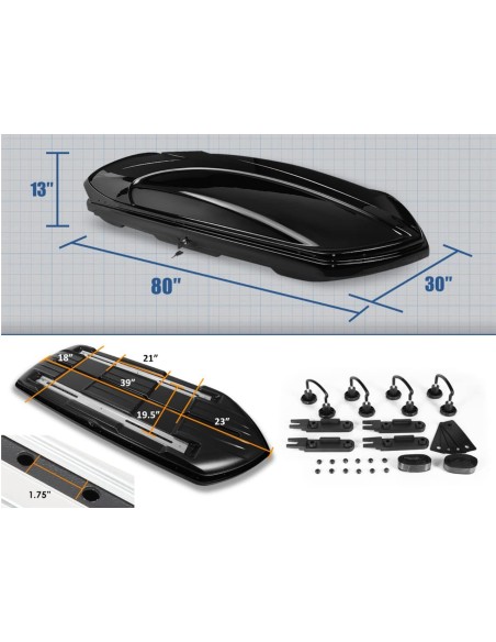 Porta Equipaje de Techo para Autos XXL 520 litros