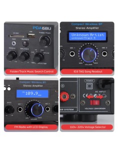 Amplificador Receiver Pyle Bluetooth Estereo 2