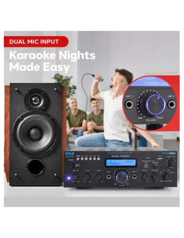 Amplificador Receiver Pyle Bluetooth Estereo