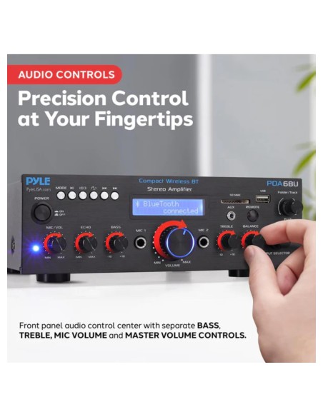 Amplificador Receiver Pyle Bluetooth Estereo