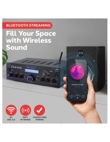 Amplificador Receiver Pyle Bluetooth Estereo